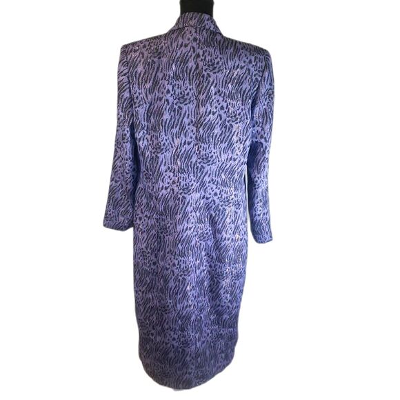 Night Studio New York Purple Black Button-up Collared Maxi Coat Size 14 - Picture 8 of 9